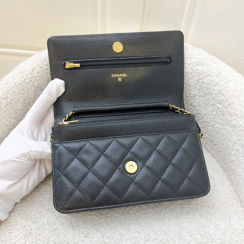 Chanel Classic Wallet on Chain WOC in Black Caviar and GHW