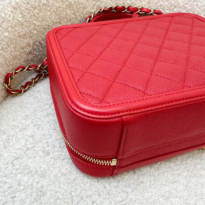 Chanel Medium Filigree Vanity in Red Caviar and AGHW