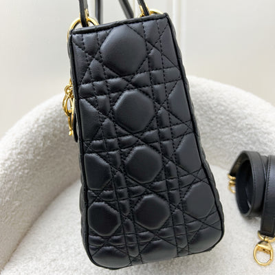 Dior Medium Lady Dior in Black Lambskin and GHW