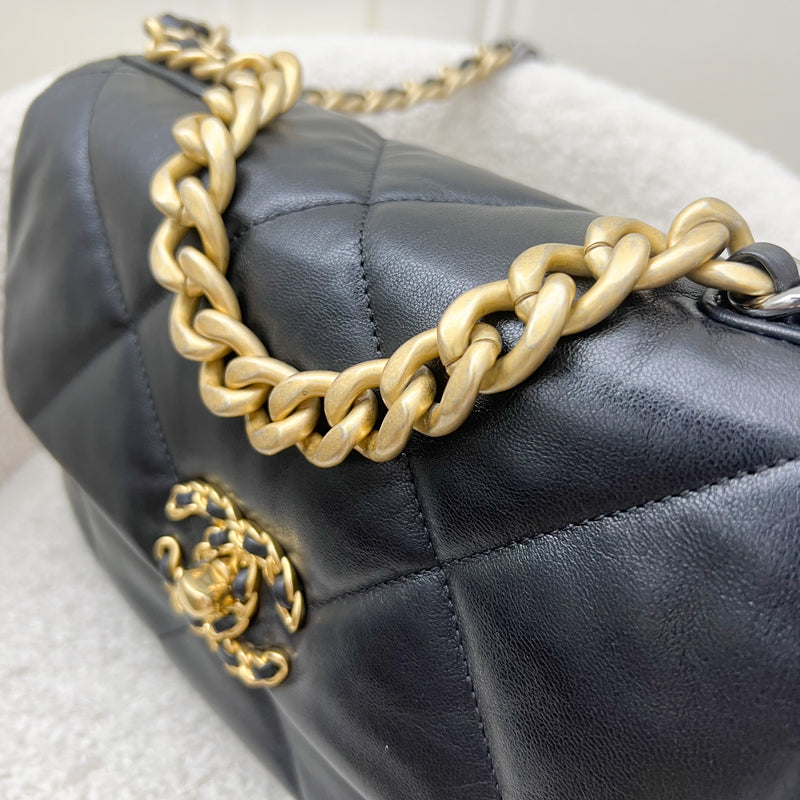 Chanel 19 Small Flap in Black Goatskin and 3-tone HW