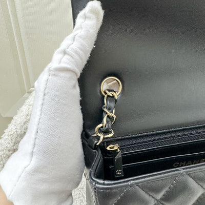 Chanel Mini Rectangle Flap in Black Lambskin and LGHW