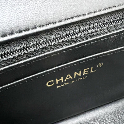 Chanel Classic Mini Rectangle Flap in Black Lambskin and LGHW