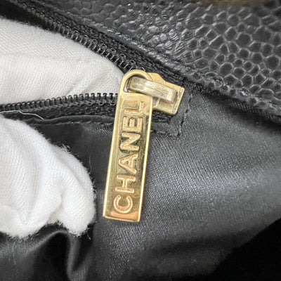 Chanel Petite Shopping Tote PST in Black Caviar and GHW