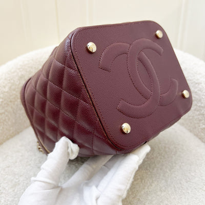 Chanel Top Handle Vanity Case in 21B Burgundy Red Caviar and LGHW