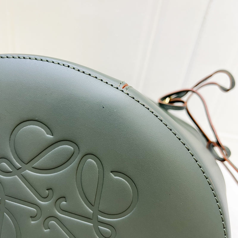 Loewe Balloon Bag in Dark Olive Green Calfskin and GHW