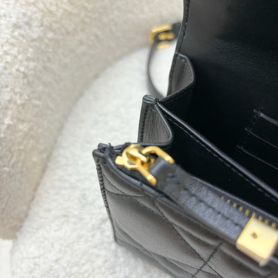 Dior Miss Caro Mini Flap Bag in Black Macrocannage Lambskin and GHW