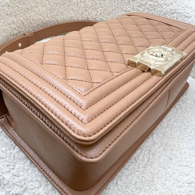 Chanel Medium 25cm Boy Flap in 21K Caramel Caviar LGHW