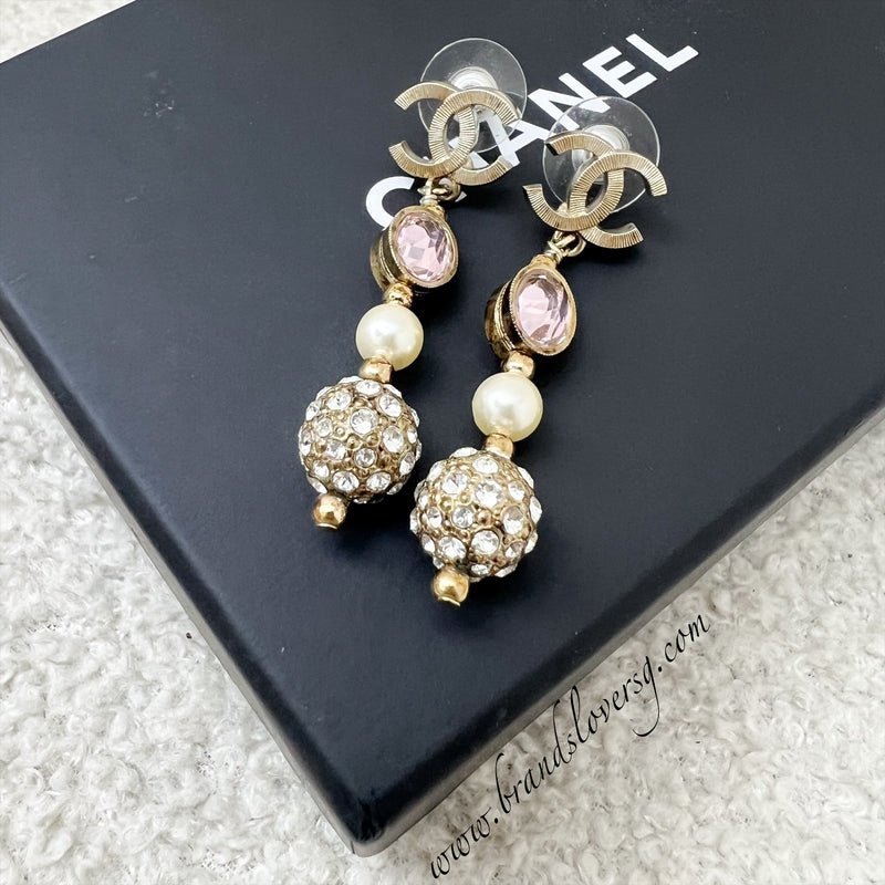 Chanel Dangling Earrings with Purple Crystals