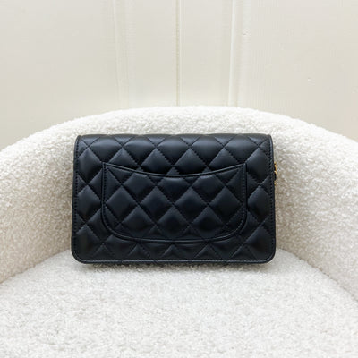 Chanel Pearl Crush Wallet on Chain WOC in Black Lambskin and AGHW