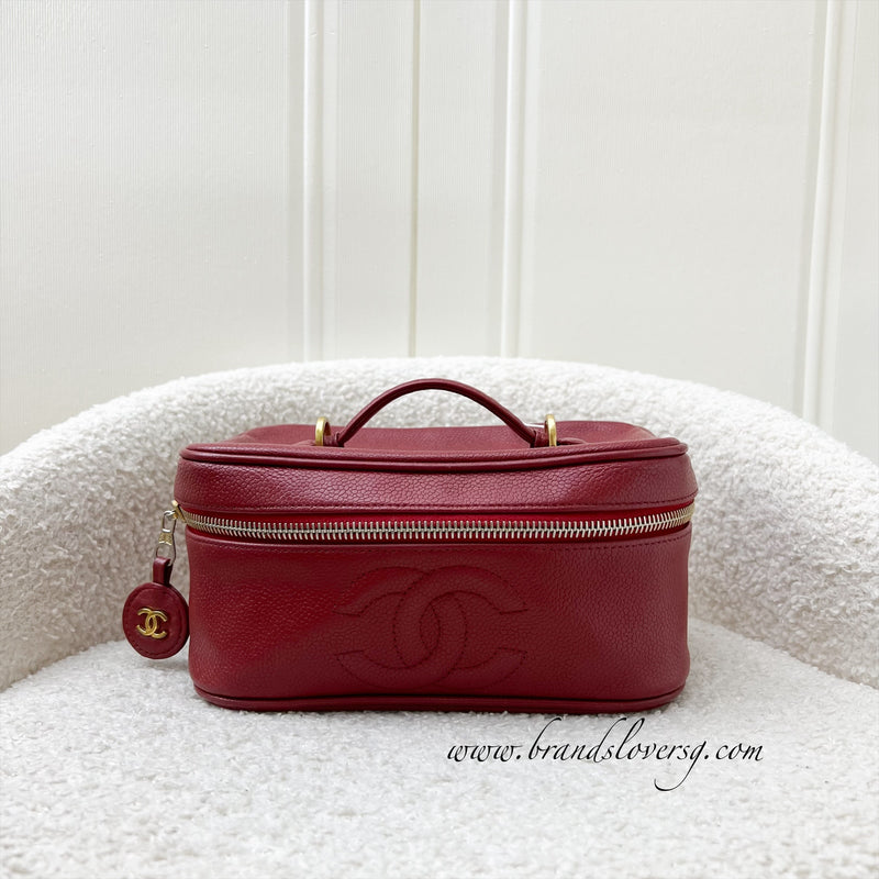 Chanel Vintage Vanity Case in Red Caviar and GHW