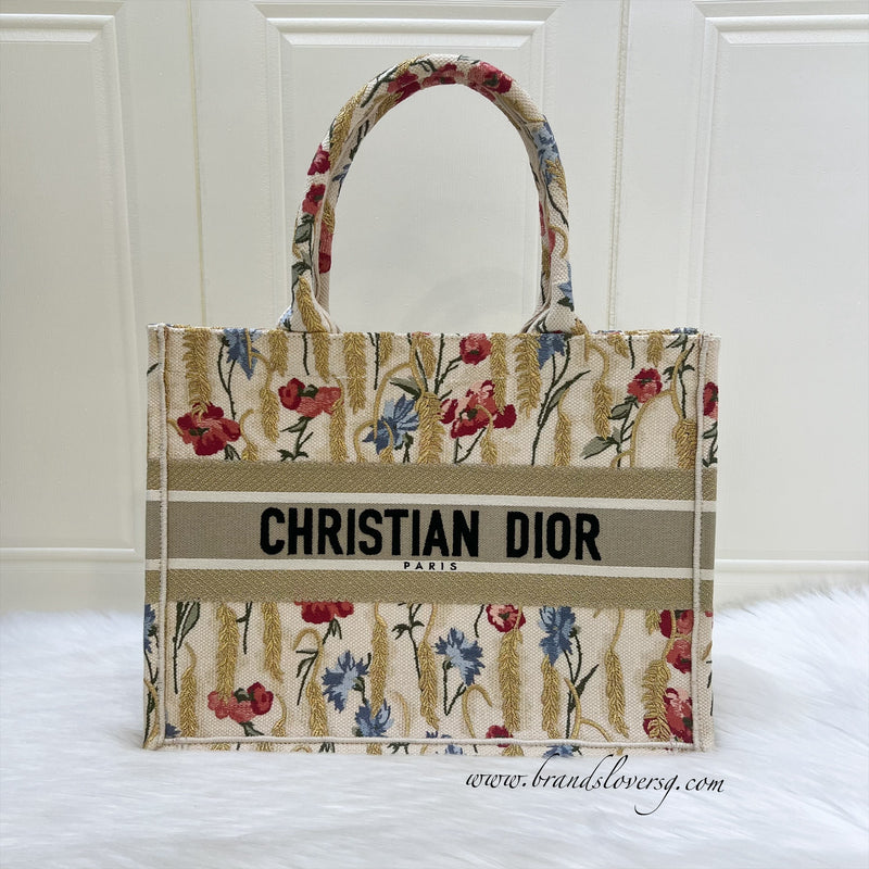 Dior Medium Book Tote in Hibiscus Floral Canvas