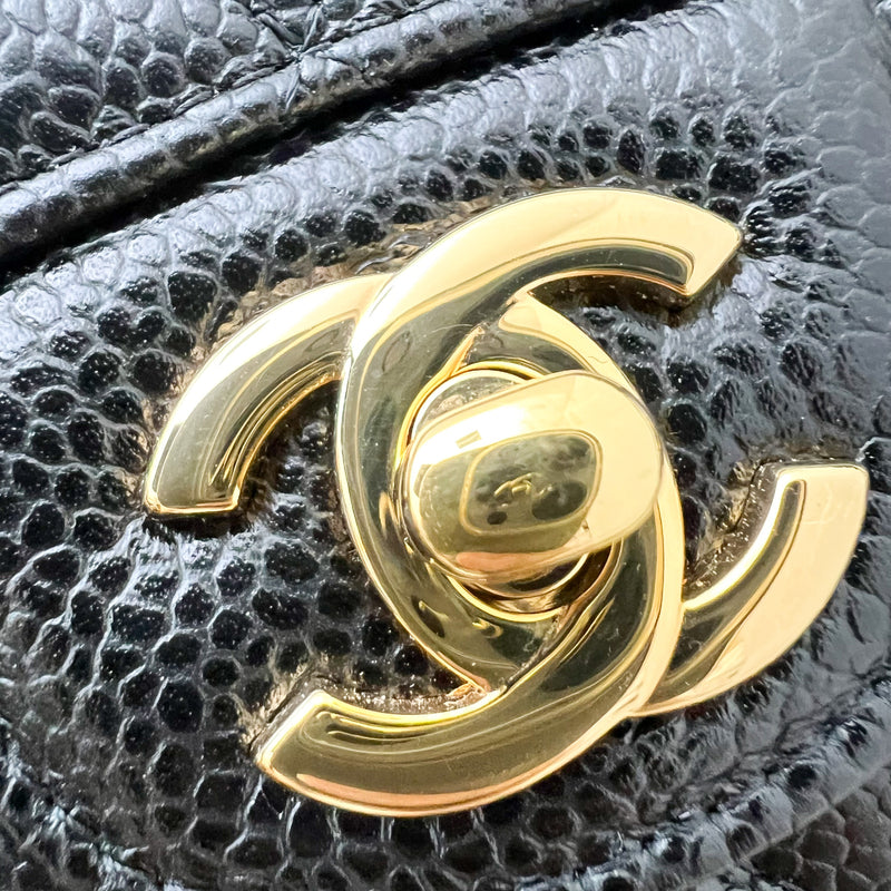 Chanel Small Classic Flap CF in Black Caviar and GHW