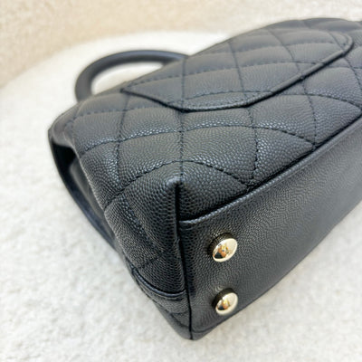 Chanel Mini 19cm Coco Handle Flap in Black Caviar and LGHW