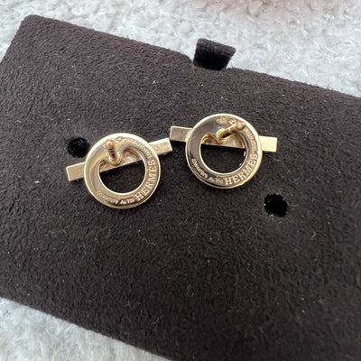 Hermes Finesse Ear Studs with Diamonds in 18K Rose Gold