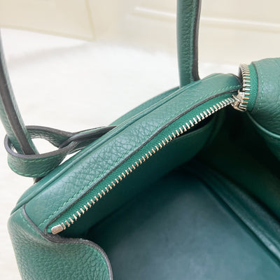 Hermes Lindy 30 in Green (Likely Malachite) Clemence Leather and PHW