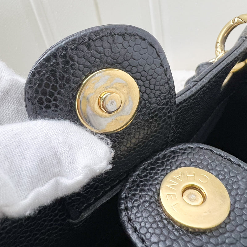 Chanel Petite Shopping Tote PST in Black Caviar and GHW