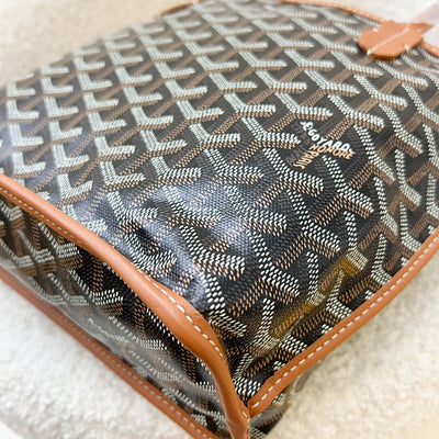 Goyard Mini Anjou in Black Goyardine Canvas with Camel Trim