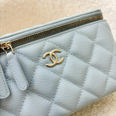 Chanel 22P Small Vanity in Light Blue Caviar and LGHW