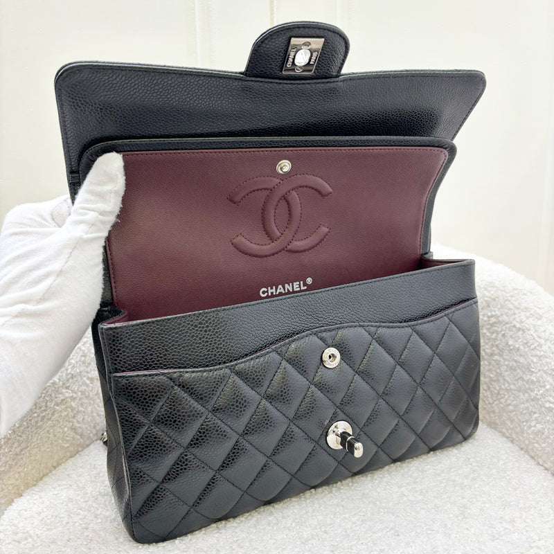 Chanel Medium Classic Flap CF in Black Caviar and SHW