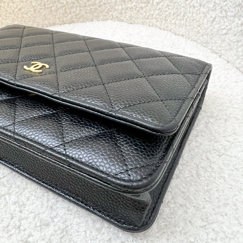 Chanel Classic Wallet on Chain WOC in Black Caviar and GHW