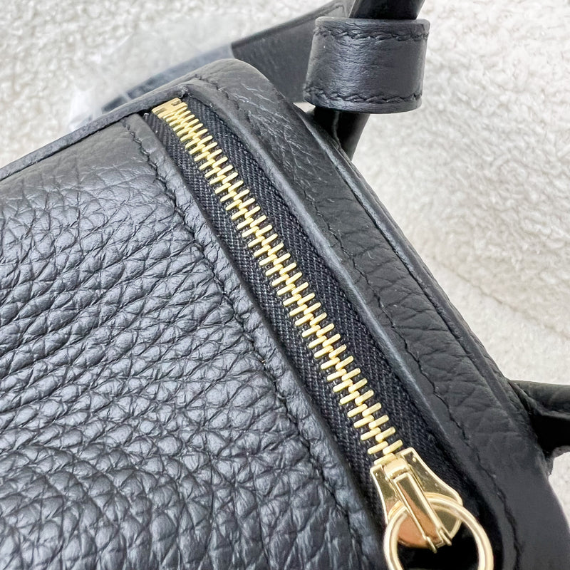 Hermes Mini Lindy in Black Noir Clemence Leather GHW