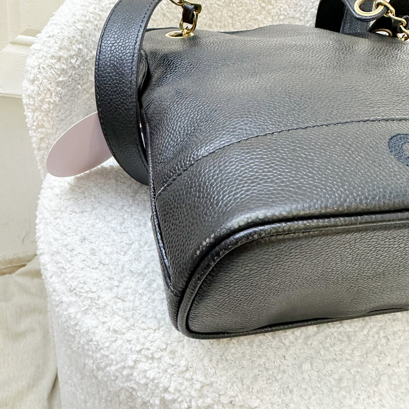 Chanel Vintage Tote Bag in Black Caviar and GHW