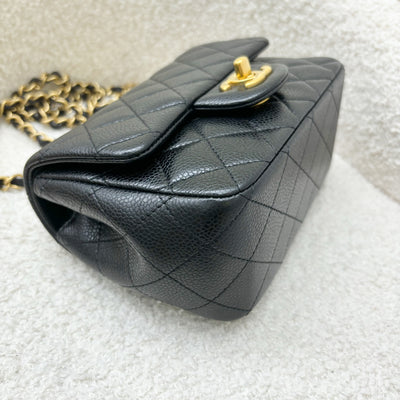 Chanel 16C Classic Square Mini Flap in Black Caviar and GHW