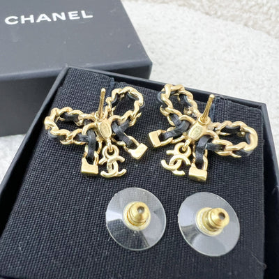 Chanel 22A Ribbon Earrings in AGHW