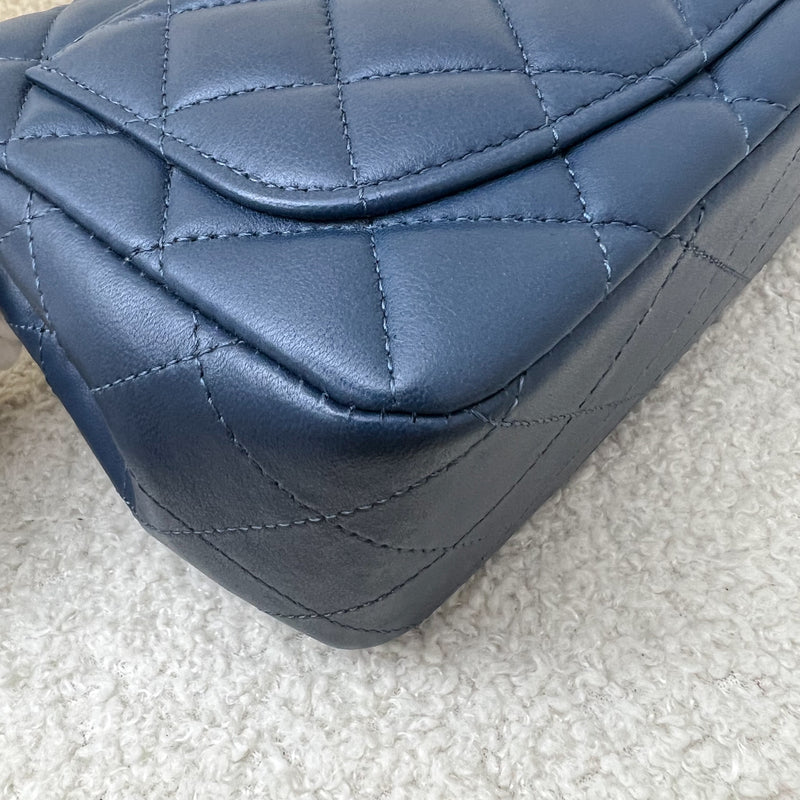 Chanel Classic Square Mini Flap in Blue Lambskin and SHW