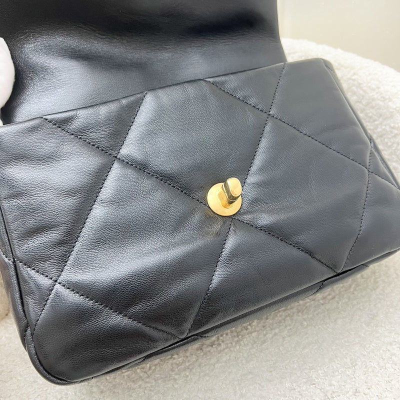 Chanel 19 Small Flap in Black Goatskin and 3-tone HW