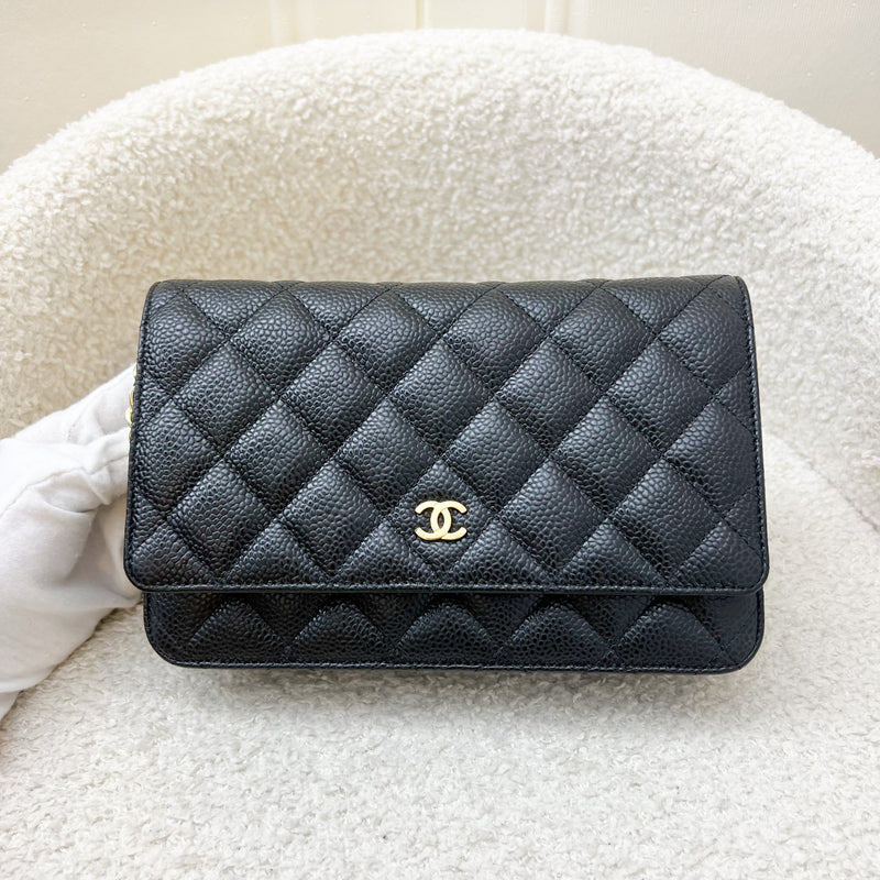 Chanel Classic Wallet on Chain WOC in Black Caviar and GHW