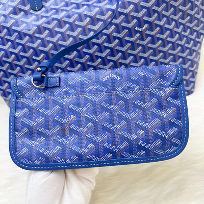 Goyard Saint Louis PM Tote in Blue Signature Goyardine Canvas