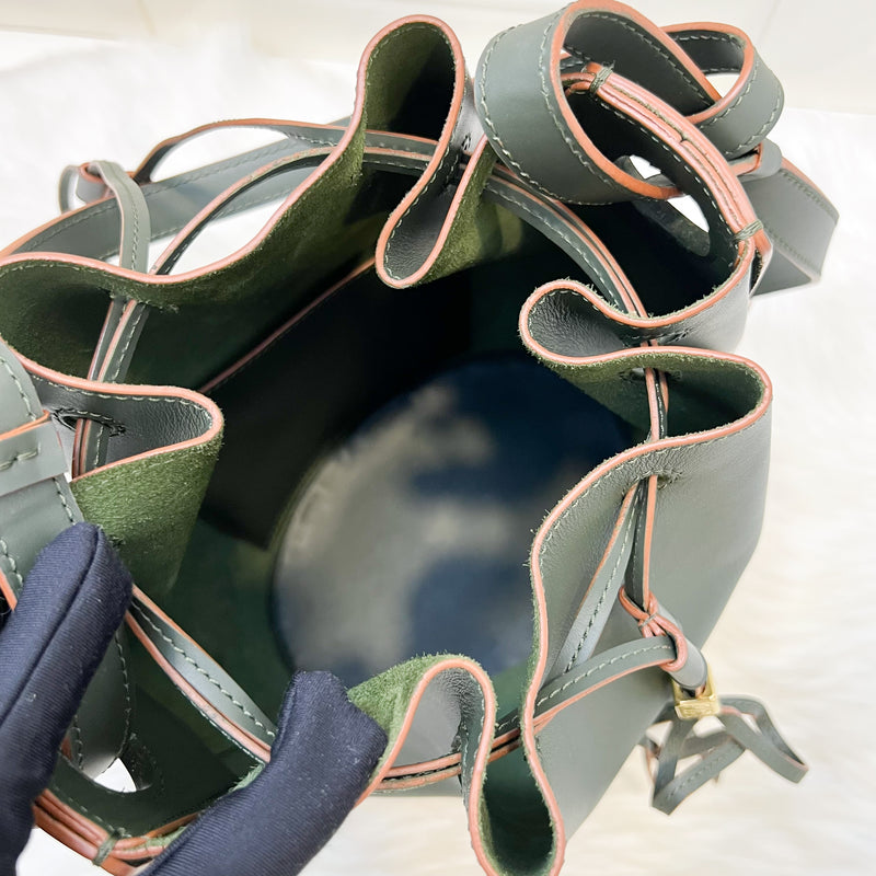 Loewe Balloon Bag in Dark Olive Green Calfskin and GHW