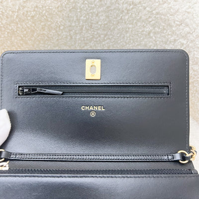 Chanel Pearl Crush Wallet on Chain WOC in Black Lambskin and AGHW