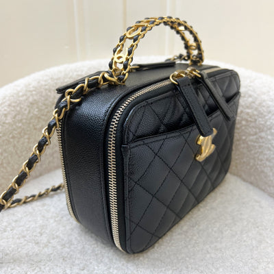 Chanel 22S "Pick Me Up" Vanity Case in Black Caviar AGHW