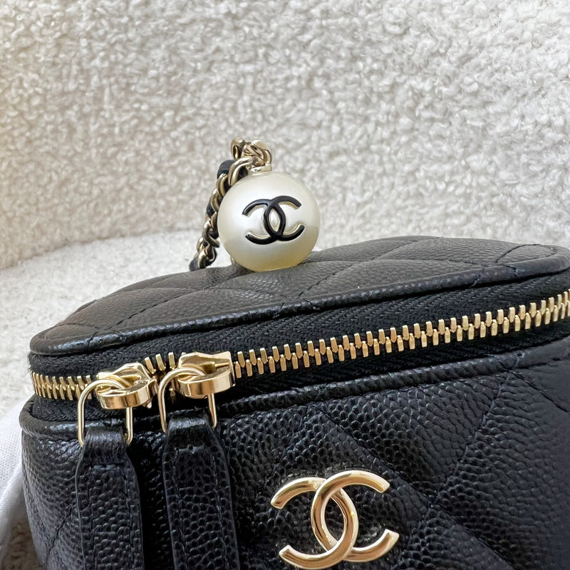 Chanel Mini Cube Clutch with Chain in Black Caviar and LGHW