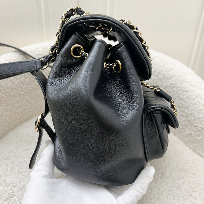 Chanel 23C Duma Mini Backpack in Black Calfskin and LGHW