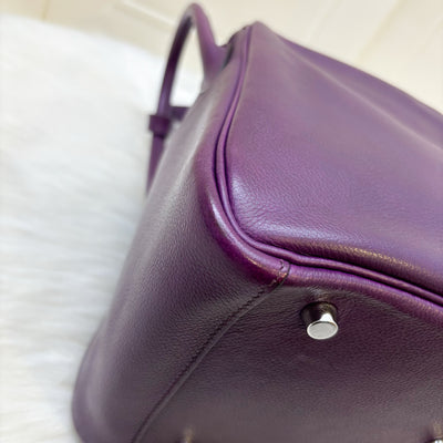 Hermes Lindy 30 in Dark Purple (Likely Cassis) Evercolor Leather and PHW