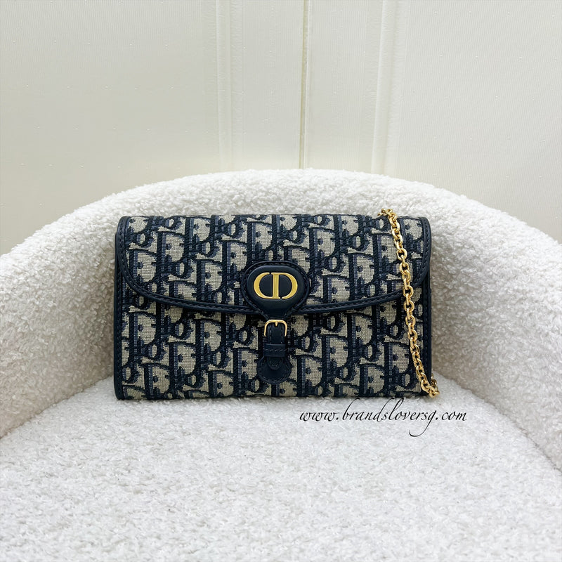 Dior Bobby Chain Bag in Blue Oblique Canvas GHW