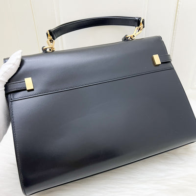 Saint Laurent YSL Manhattan Top Handle Large in Black Box Leather and GHW