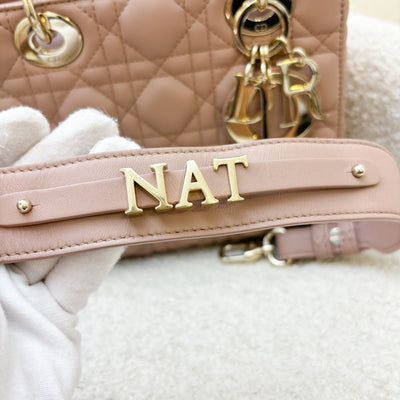 Dior Lady Dior ABCDior Small Bag in Blush Pink Lambskin and LGHW