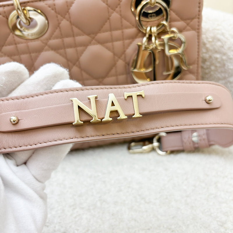 Dior Lady Dior ABCDior Small Bag in Blush Pink Lambskin and LGHW