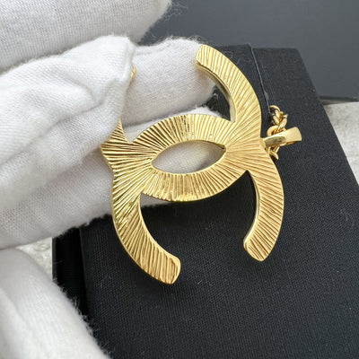 Chanel 22A Large CC Logo Long Necklace in GHW