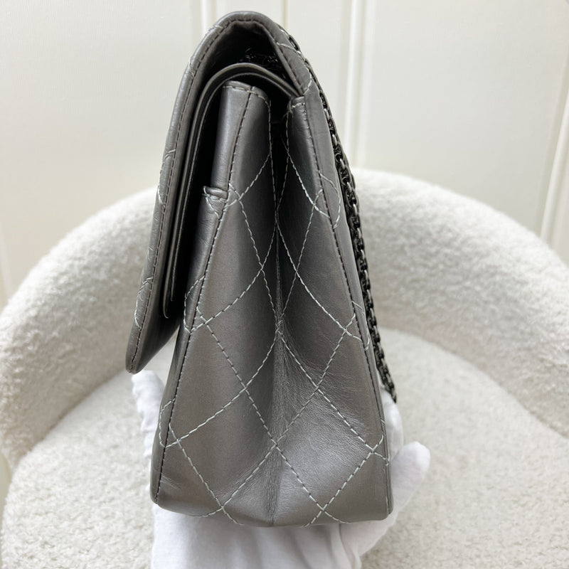 Chanel 2.55 Reissue 227 Maxi Flap in Silver Calfskin and RHW