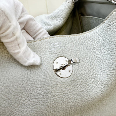 Hermes Lindy 30 in Gris Perle Clemence Leather and PHW