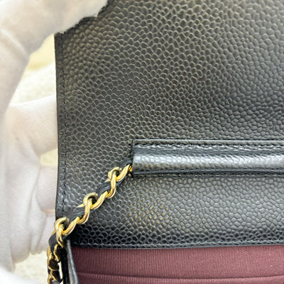 Chanel Classic Wallet on Chain WOC in Black Caviar and GHW