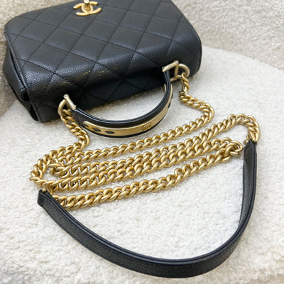 Chanel Seasonal Mini Bag with Top Handle in Black Caviar and AGHW