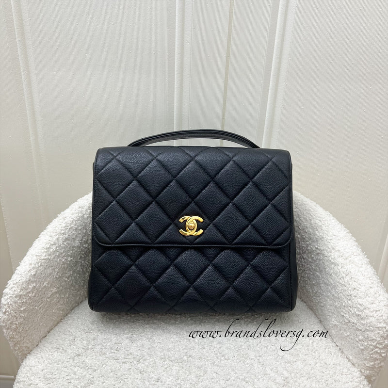 Chanel Vintage Medium Square Flap in Black Caviar and 24K GHW