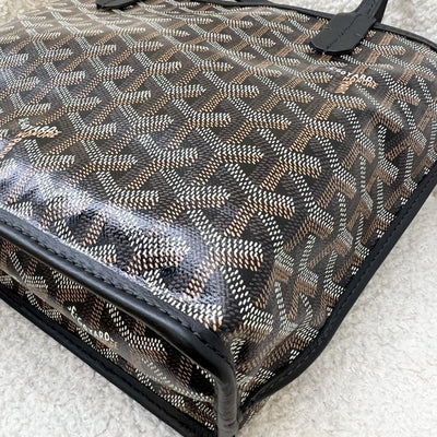 Goyard Mini Anjou Tote Bag in Black Goyardine Canvas and Leather