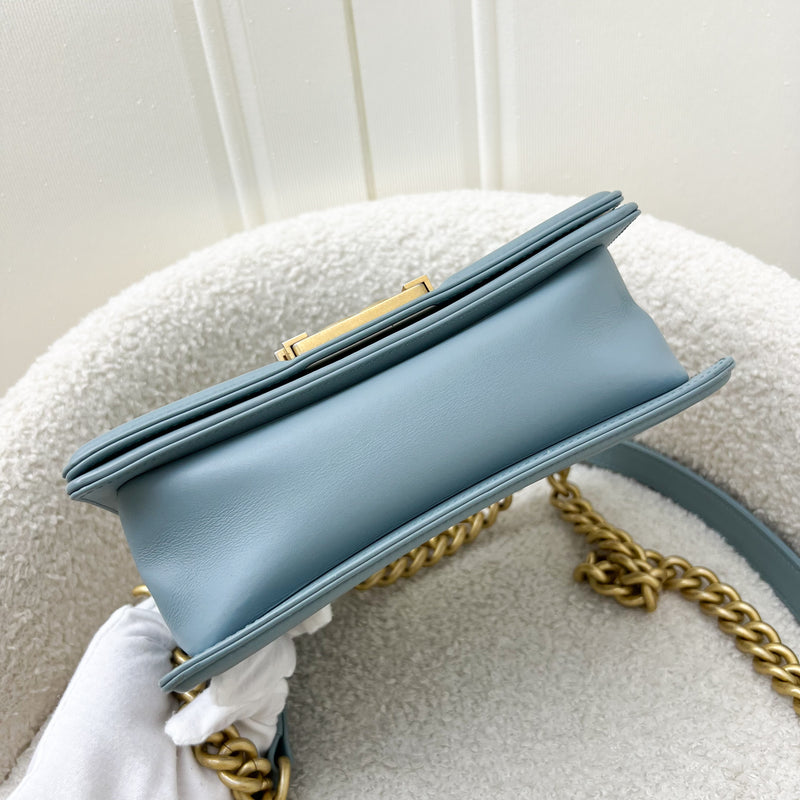 Chanel Small 20cm Boy Flap in Seafoam Lambskin and AGHW